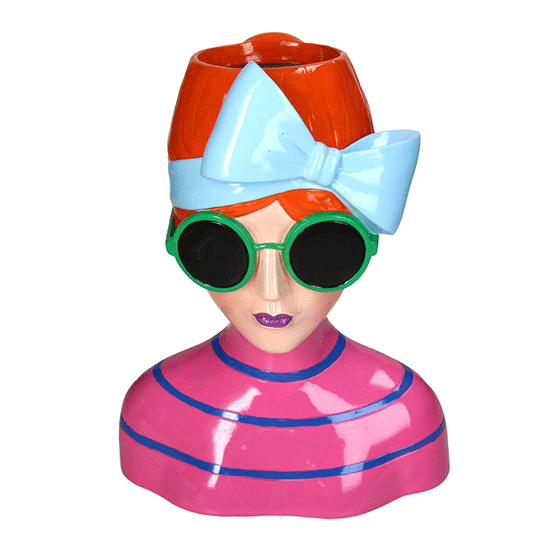Vase Lady Fashion Grüne Brille - Kersten