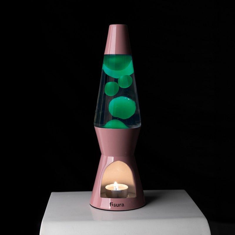 Waxinelicht Lavalamp Roze Groen - Fisura