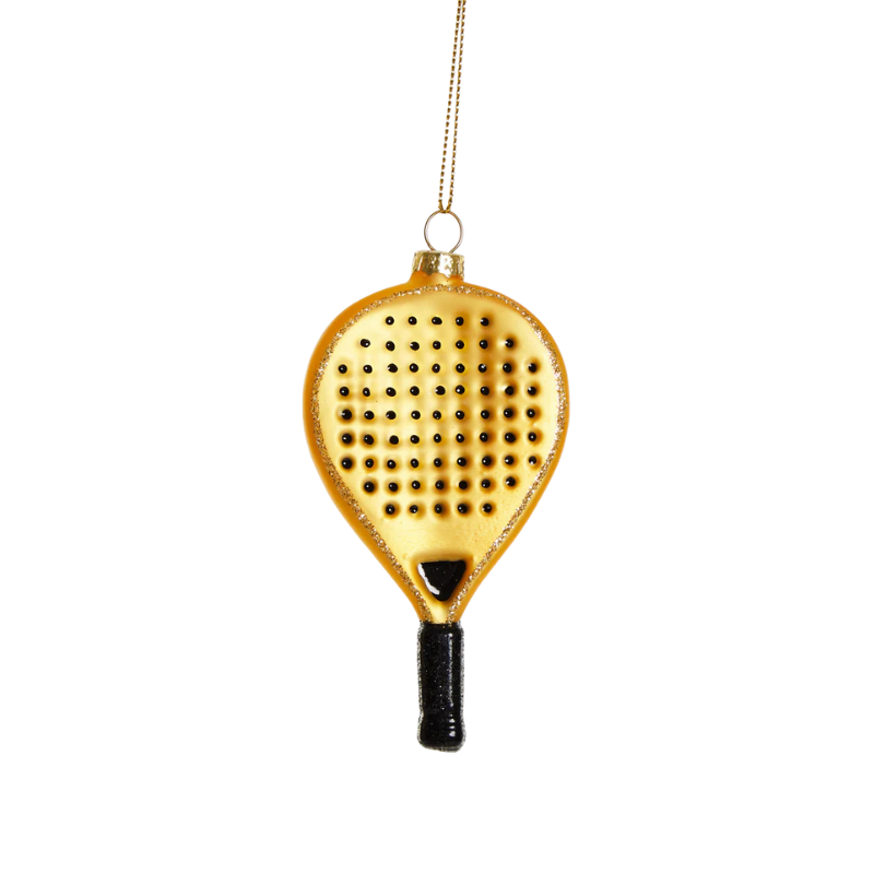 Christmas Ornament Padel Racket Gold - Yup In De Boom