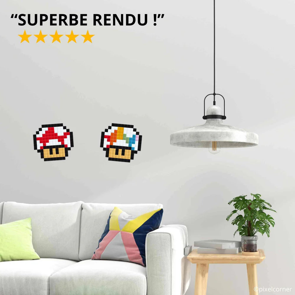 Bouwpakket Pixel Art Baby Shroom Super Mario - Pixel Corner