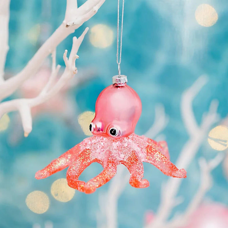 Kerst Ornament Octopus Pink - Sass & Belle