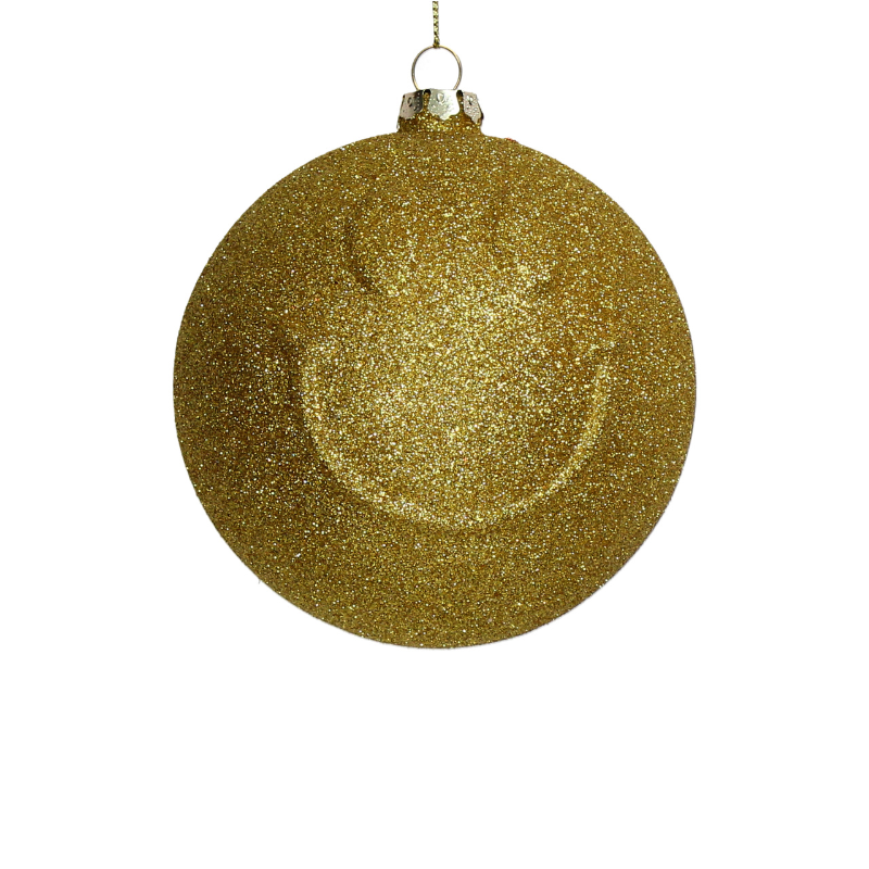 Kerst Ornament Smiley Glitter - Kersten