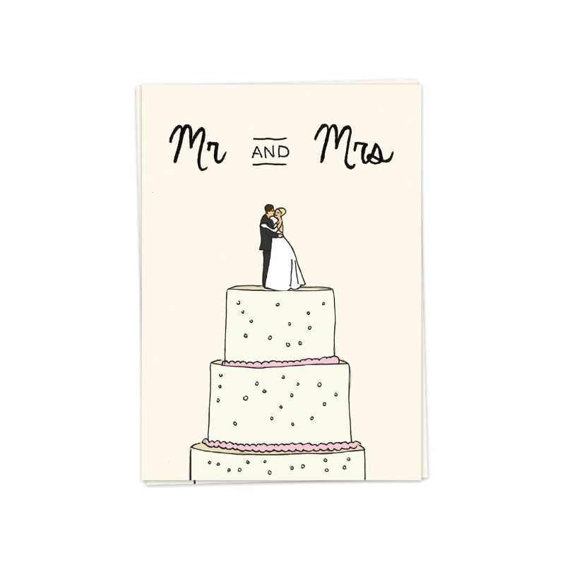 Card Wedding Cake Mr &amp; Mrs - Card Blanche