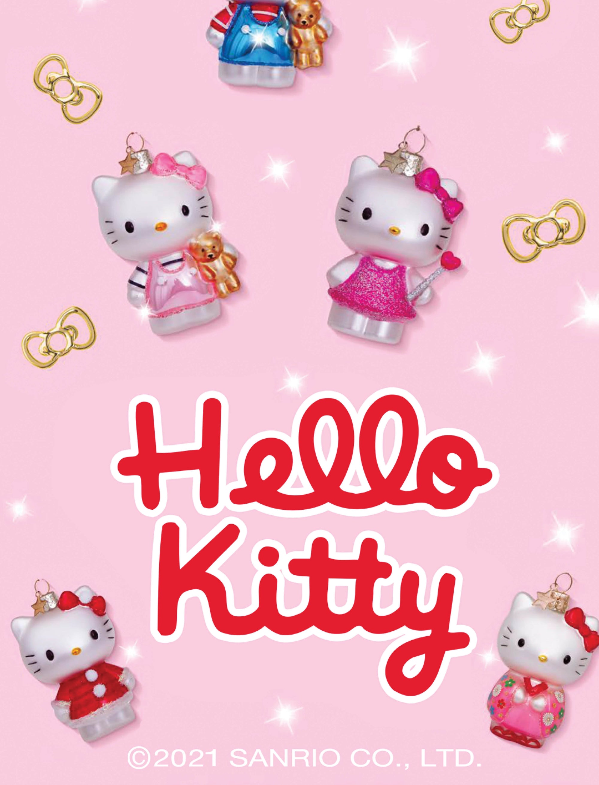 Weihnachtsschmuck Hello Kitty Pink mit Teddybär - Vondels 