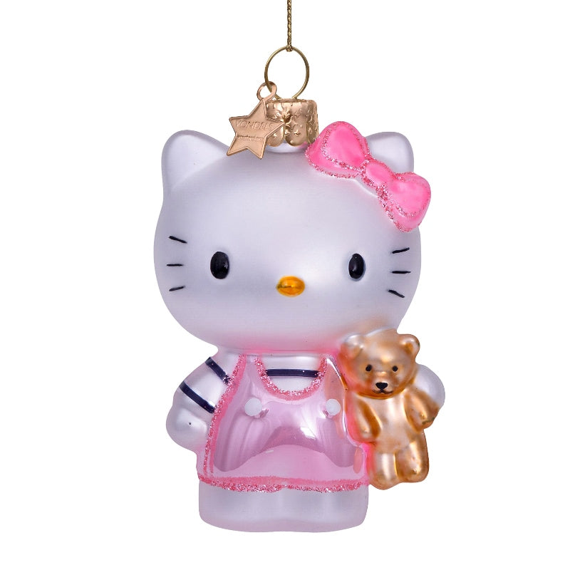 Christmas Ornament Hello Kitty Pink with Teddy Bear - Vondels 