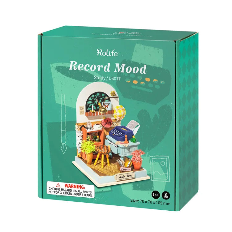 DIY Miniature House Record Mood (Study) - Robotime