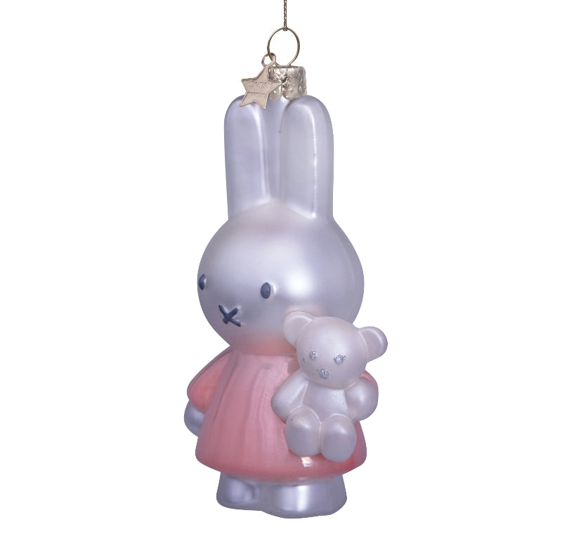 Christmas Ornament Miffy Pink with Teddy Bear - Vondels 