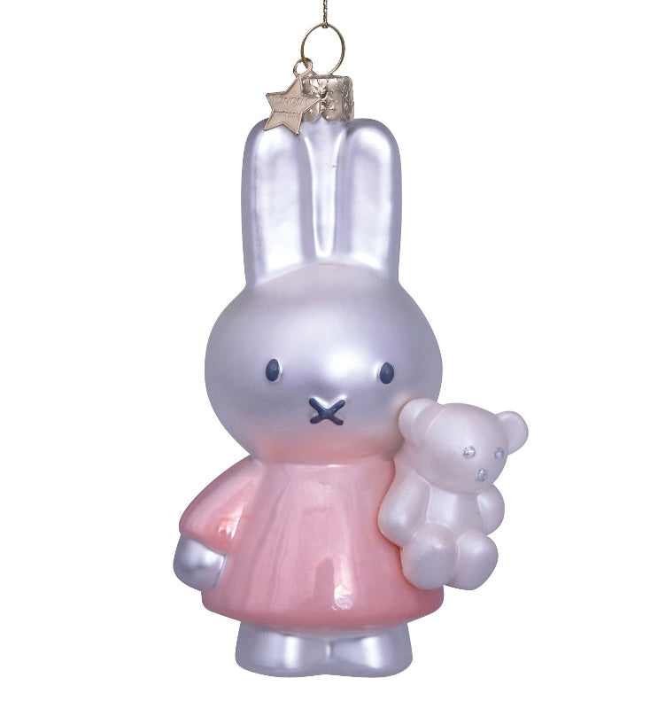 Christmas Ornament Miffy Pink with Teddy Bear - Vondels 
