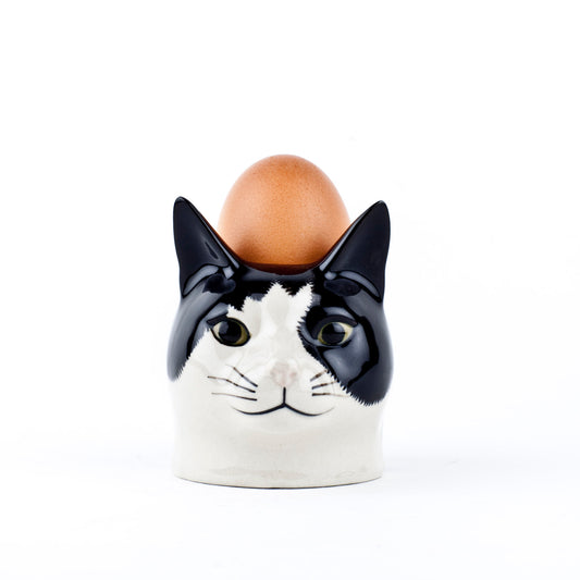 Egg Cup Cat Black/White - Quail