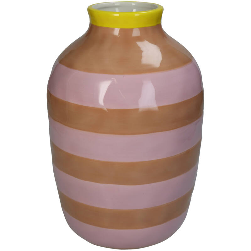 Vase Stripe Pink Yellow - Kersten 