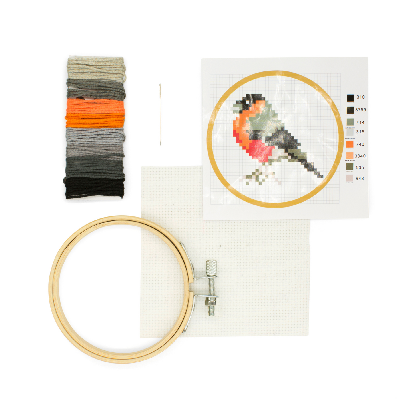 Mini Embroidery Kit Cross Stitch Vogel - Kikkerland