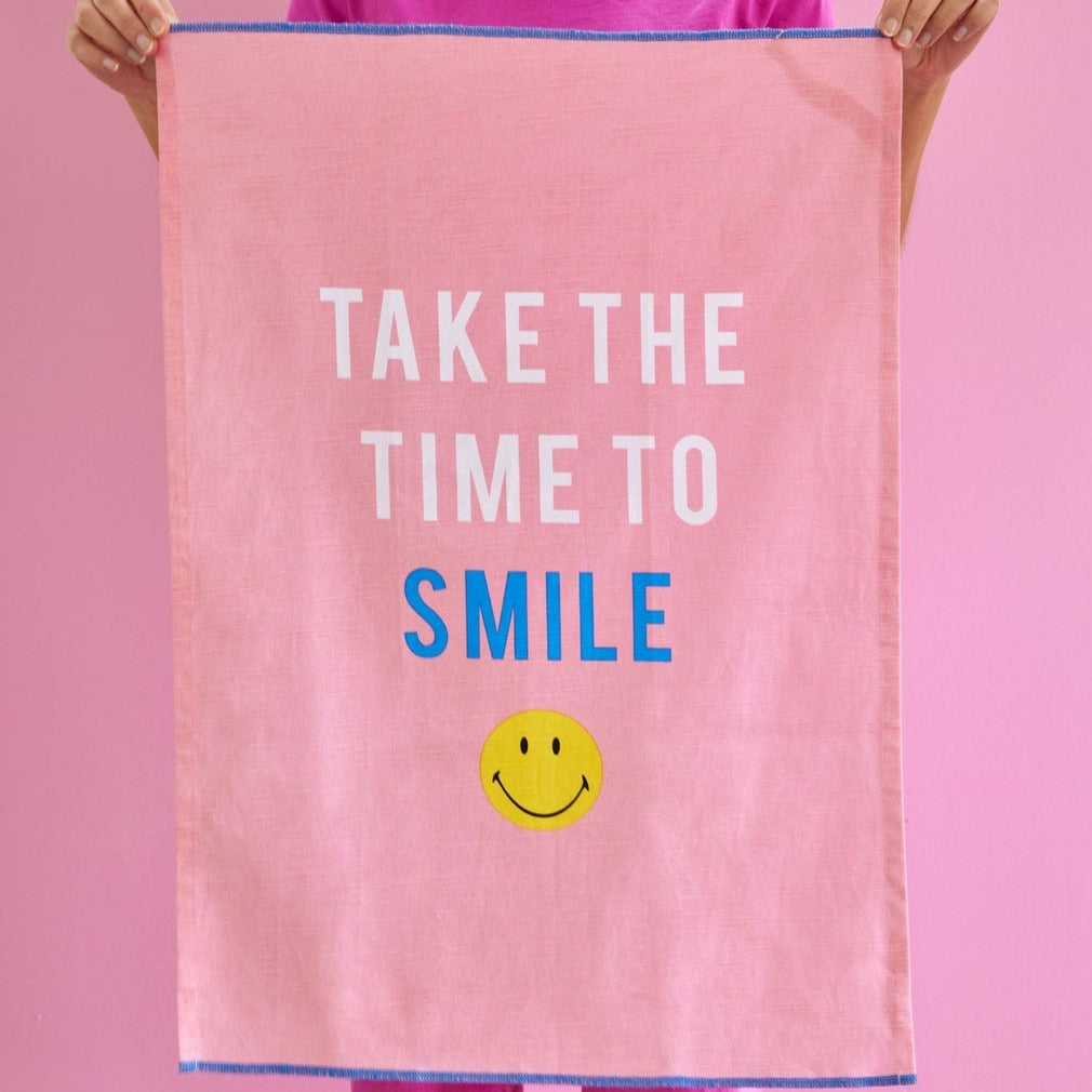Tea towel Smiley Pink - Rice