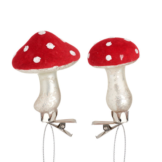 Christmas Ornament Mushroom with Clip - Sass &amp; Belle