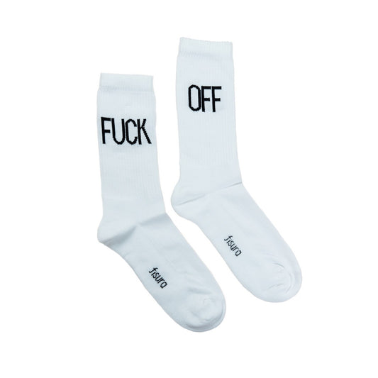 Socks F#ck Off White/Black - Fisura