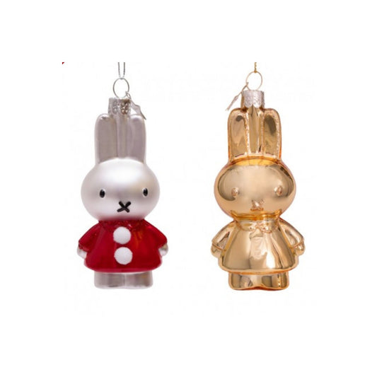 Christmas Ornament Set Miffy Christmas Dress &amp; Shiny Gold - Vondels