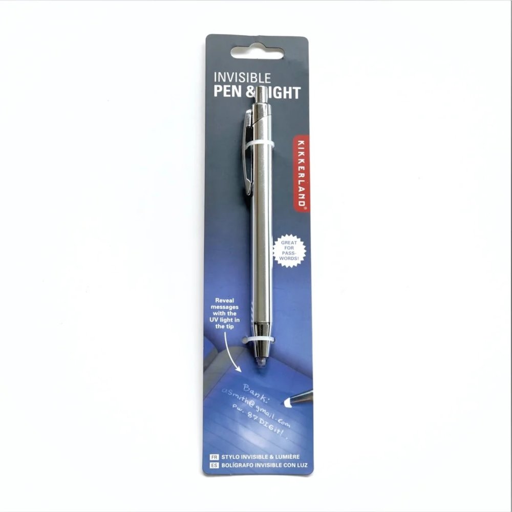 Stift mit unsichtbarer Tinte und UV-Licht – Kikkerland