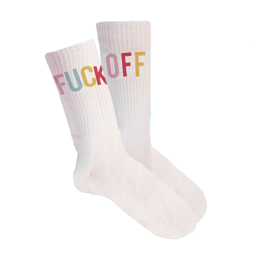 Socks F#ck Off White/Multi - Fisura